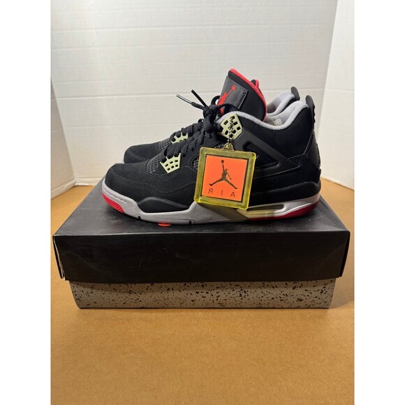 Nike Air Jordan 4 Retro BRED 2012 - Black/Cement Grey/Fire Red - Size 9 - Picture 1 of 7